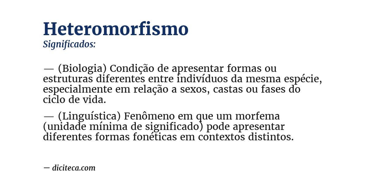 Significado de heteromorfismo