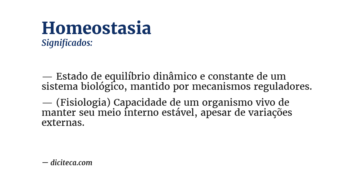 Significado de homeostasia
