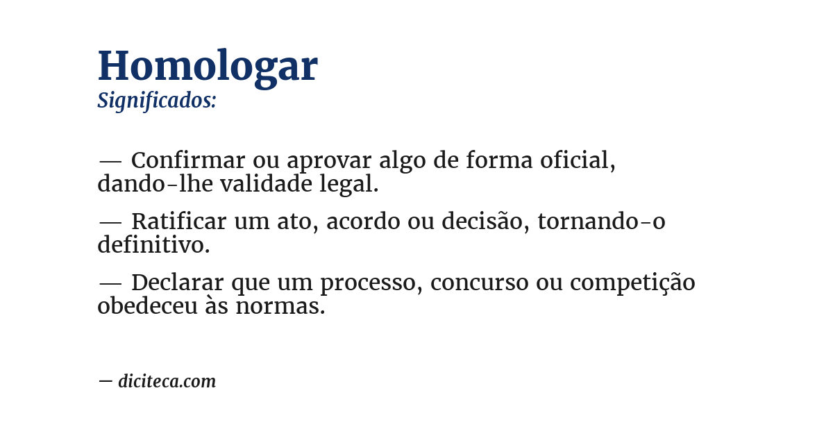 Significado de homologar