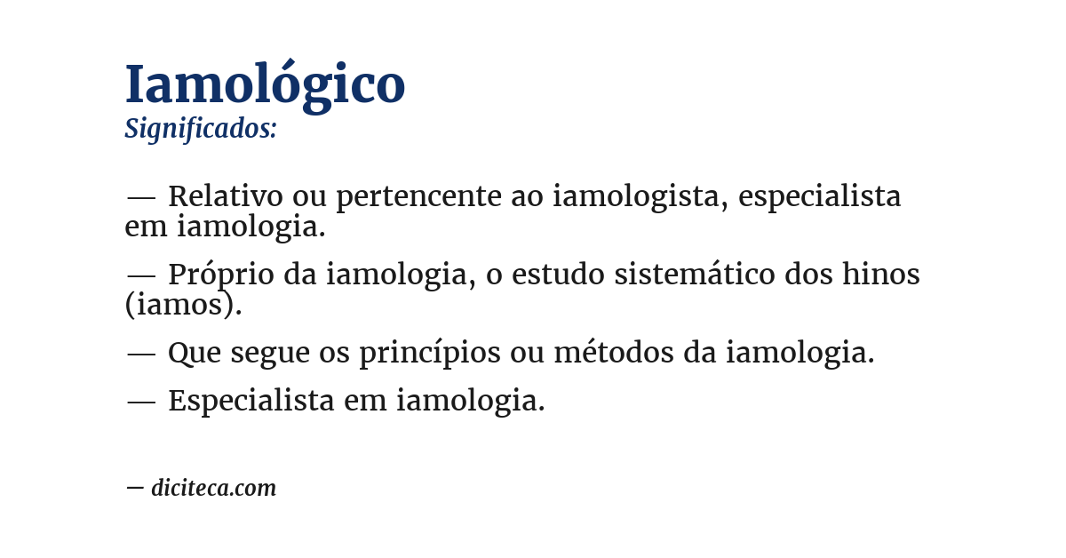 Significado de iamológico