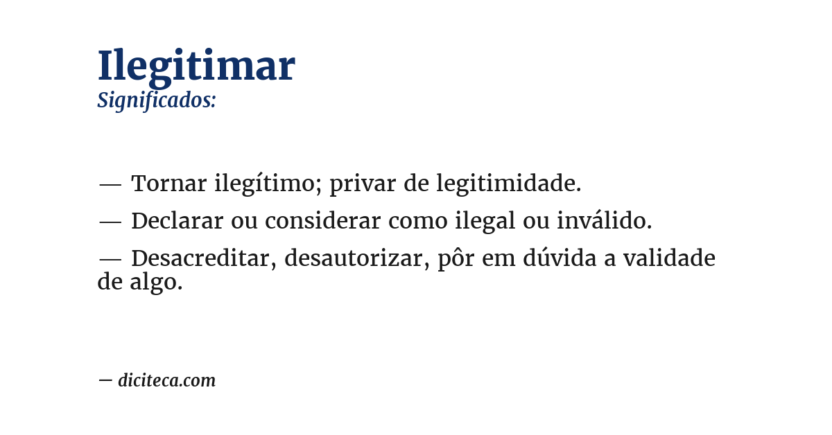 Significado de ilegitimar