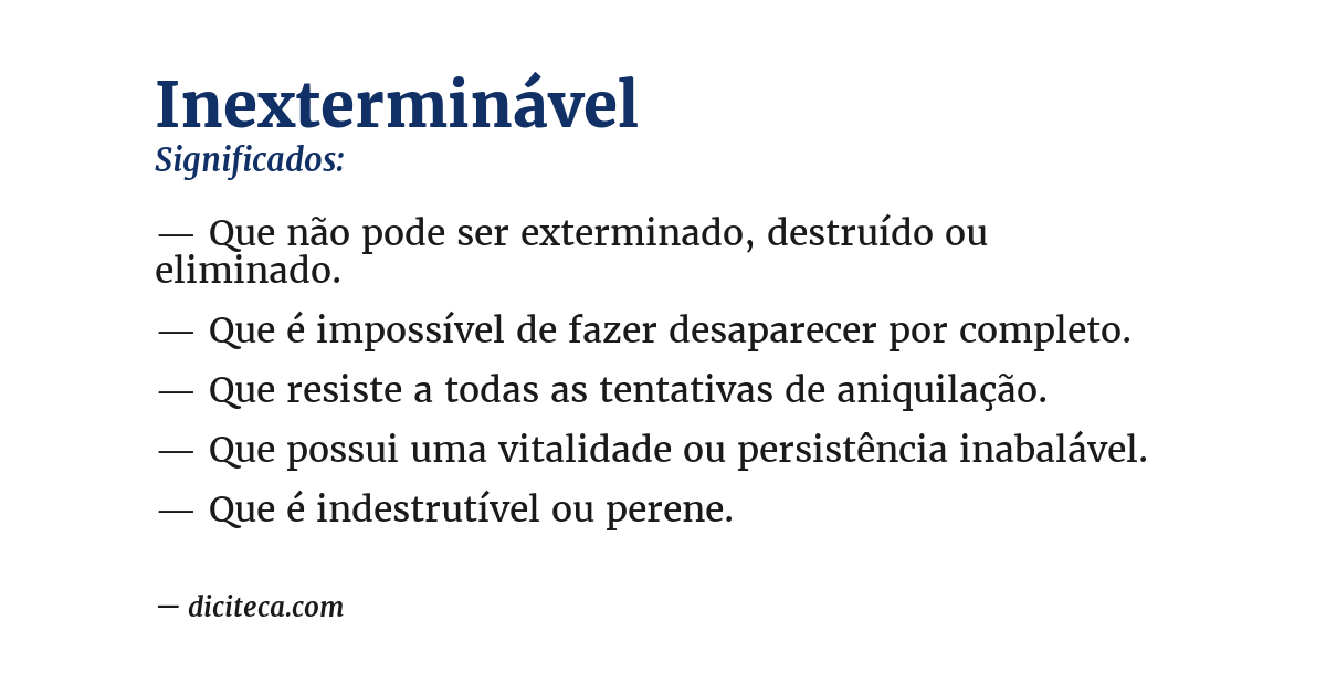 Significado de inexterminável