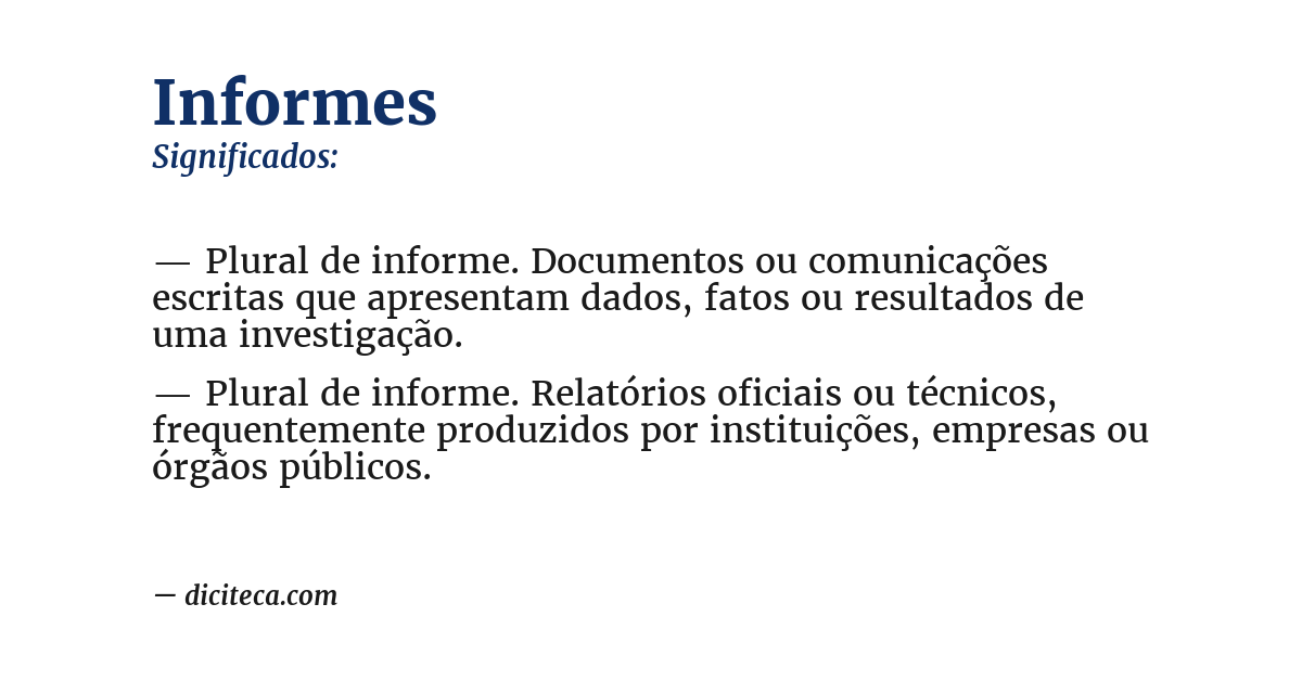 Significado de informes