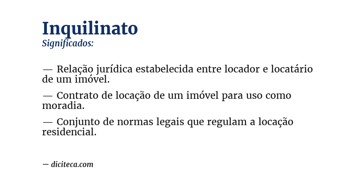 Significado de inquilinato