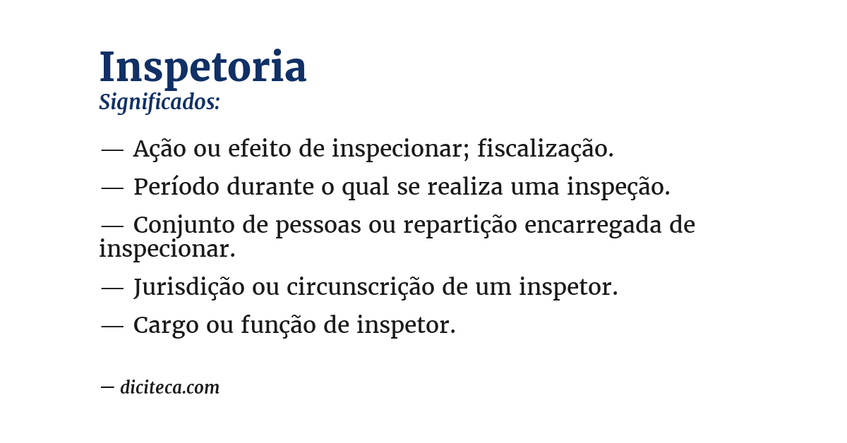 Significado de inspetoria