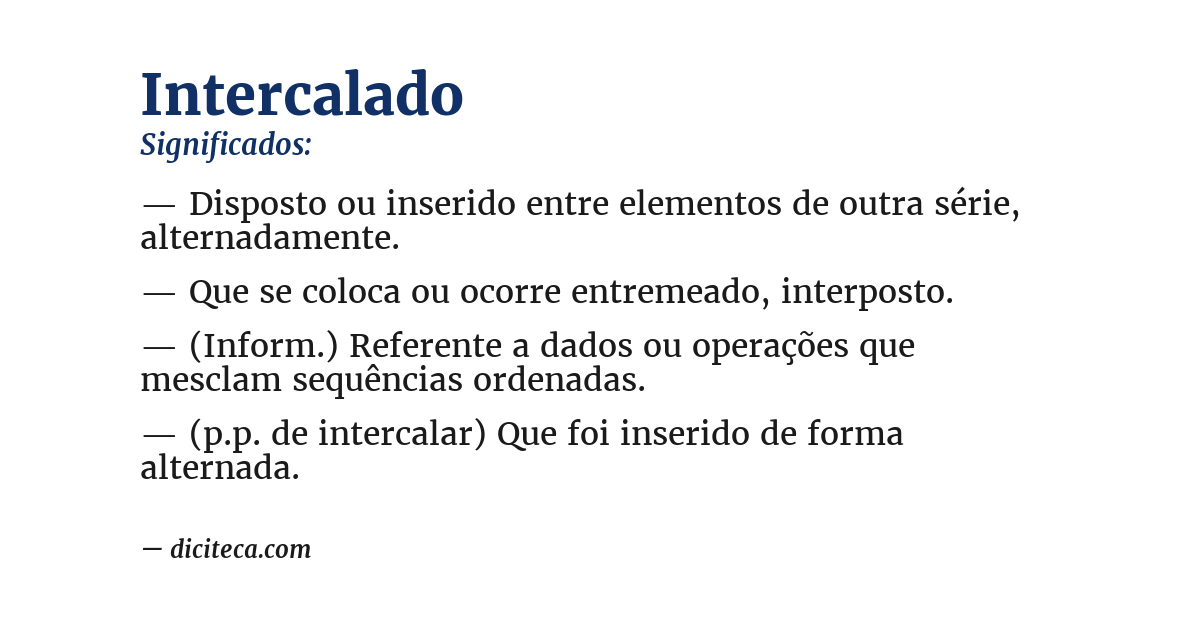 Significado de intercalado