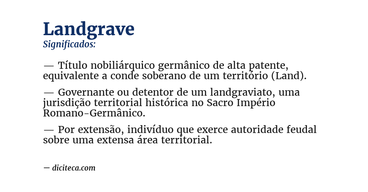 Significado de landgrave