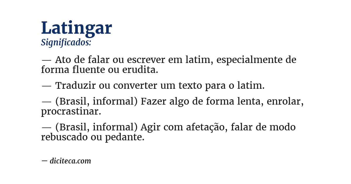 Significado de latingar