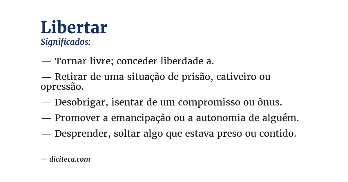 Significado de libertar
