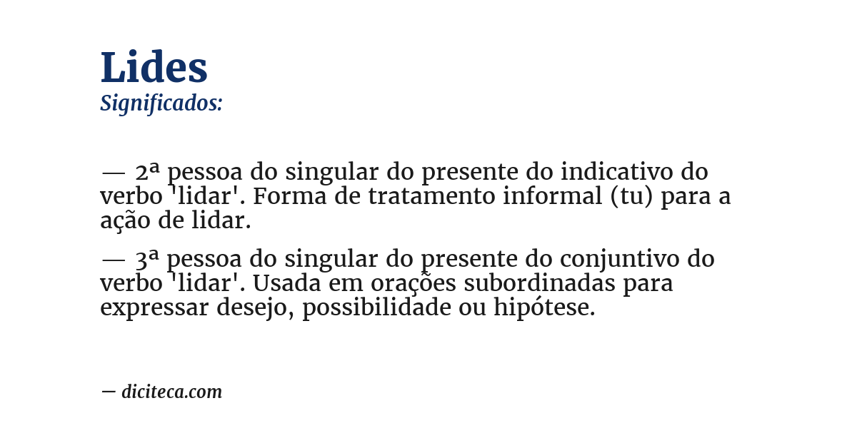 Significado de lides