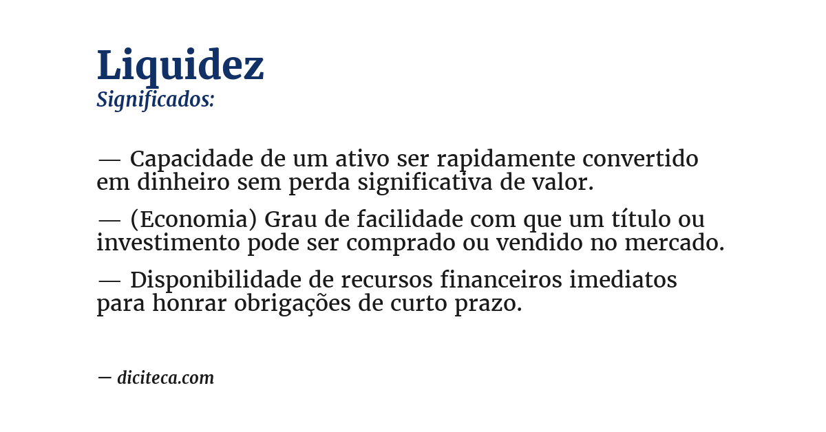 Significado de liquidez