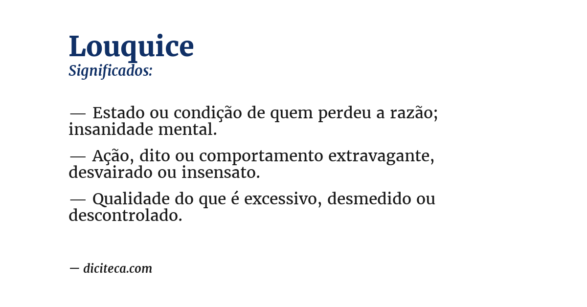 Significado de louquice