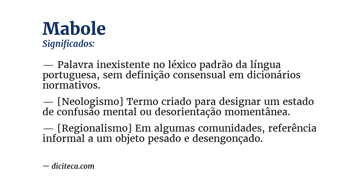 Significado de mabole