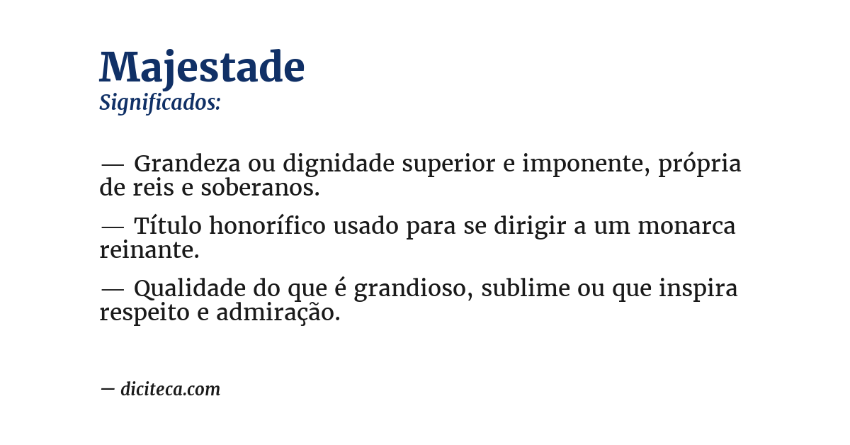 Significado de majestade