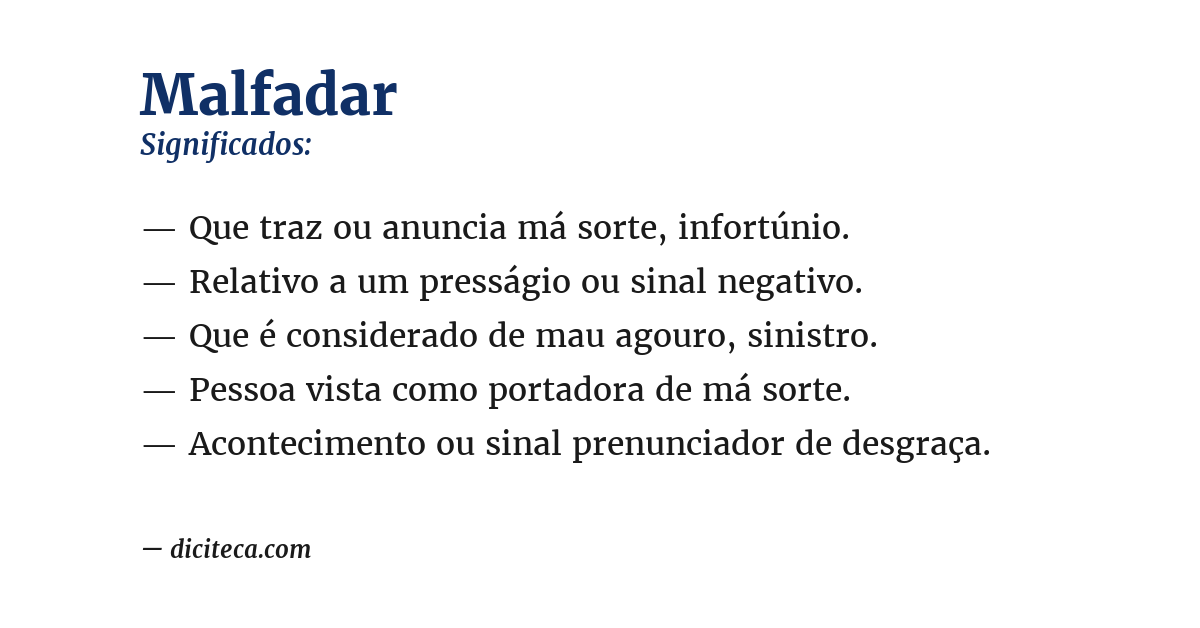 Significado de malfadar