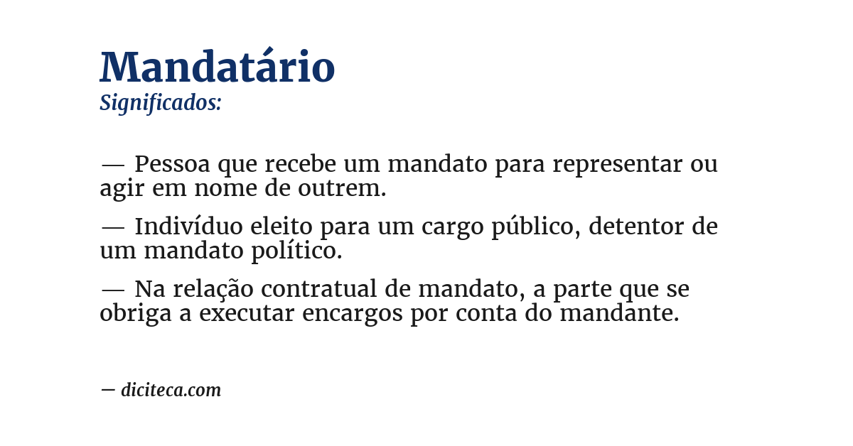Significado de mandatário