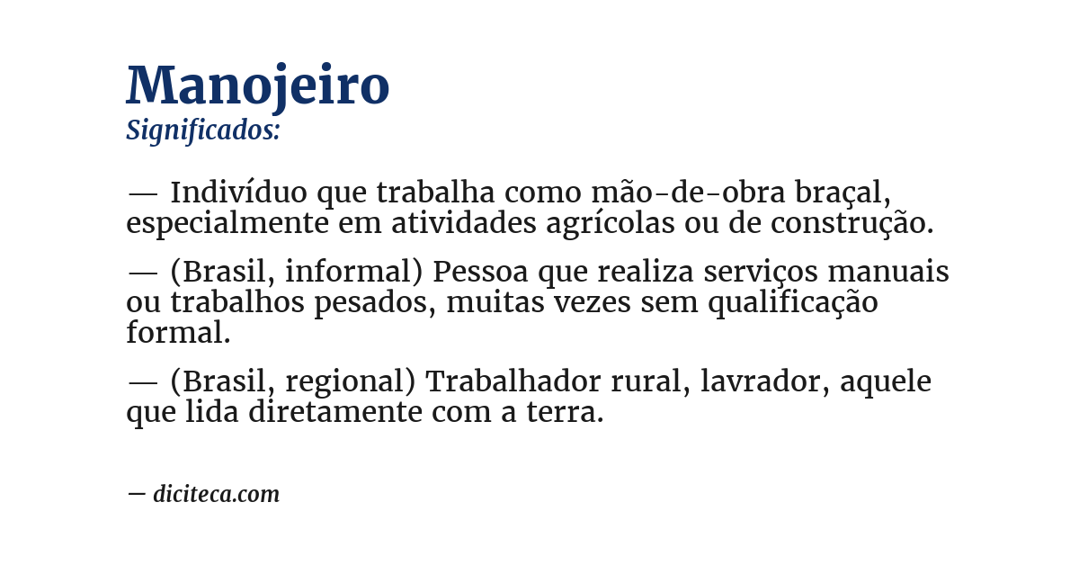 Significado de manojeiro