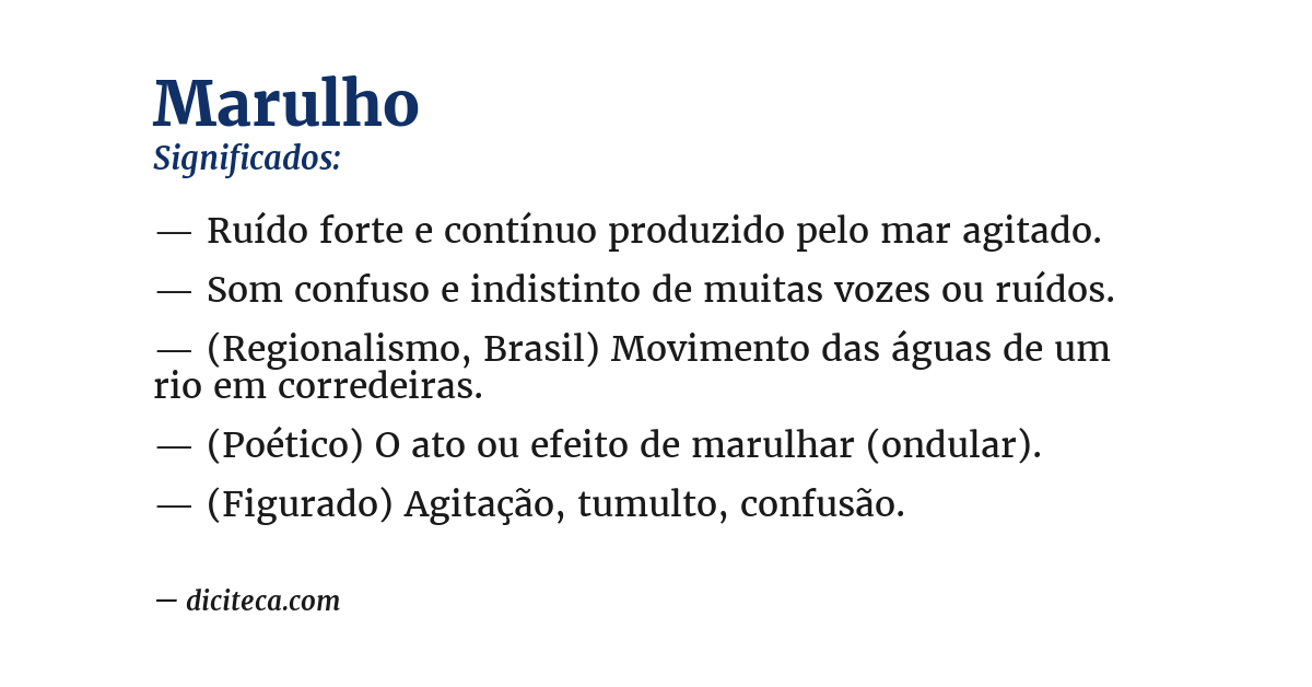 Significado de marulho