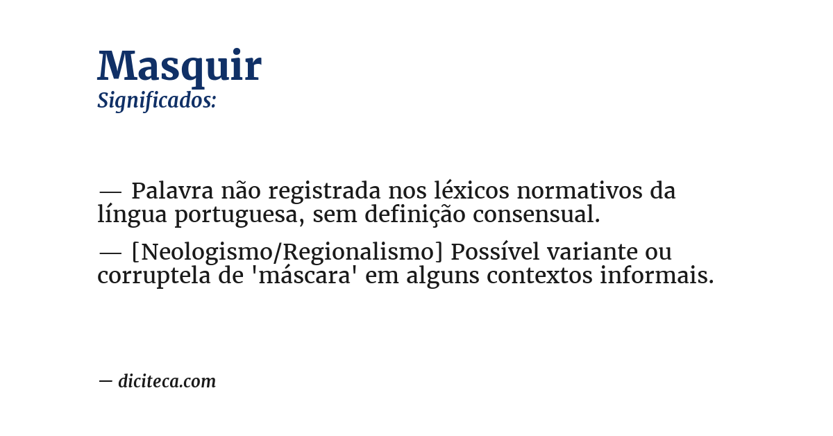 Significado de masquir