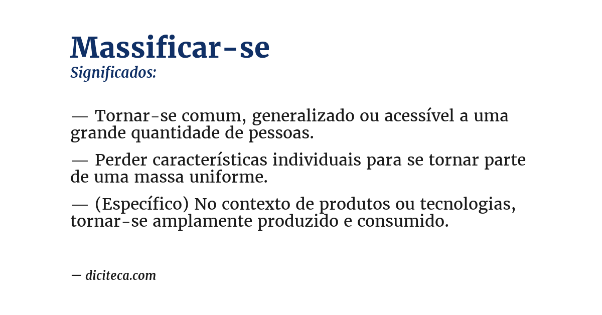 Significado de massificar-se