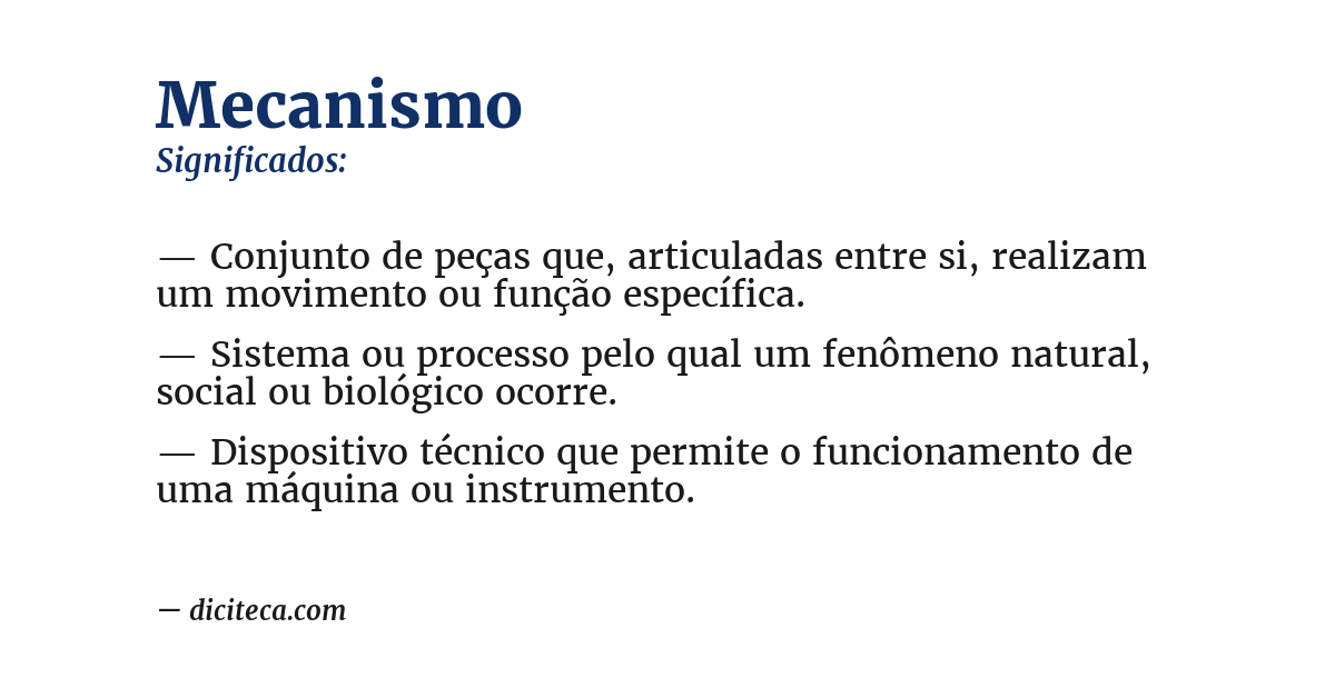 Significado de mecanismo