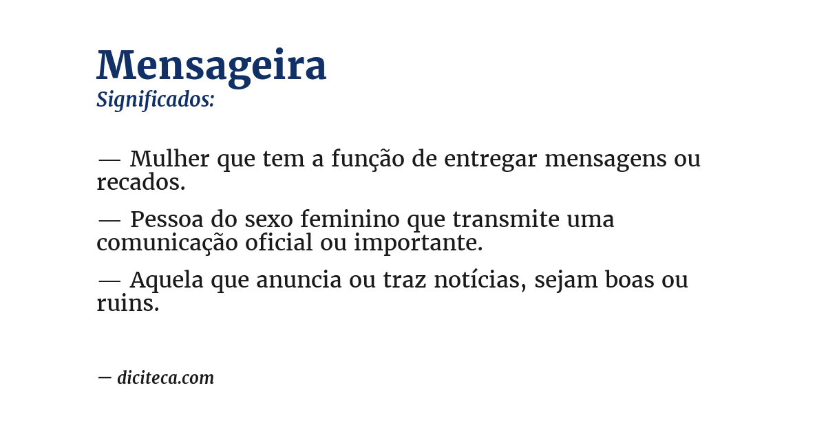 Significado de mensageira