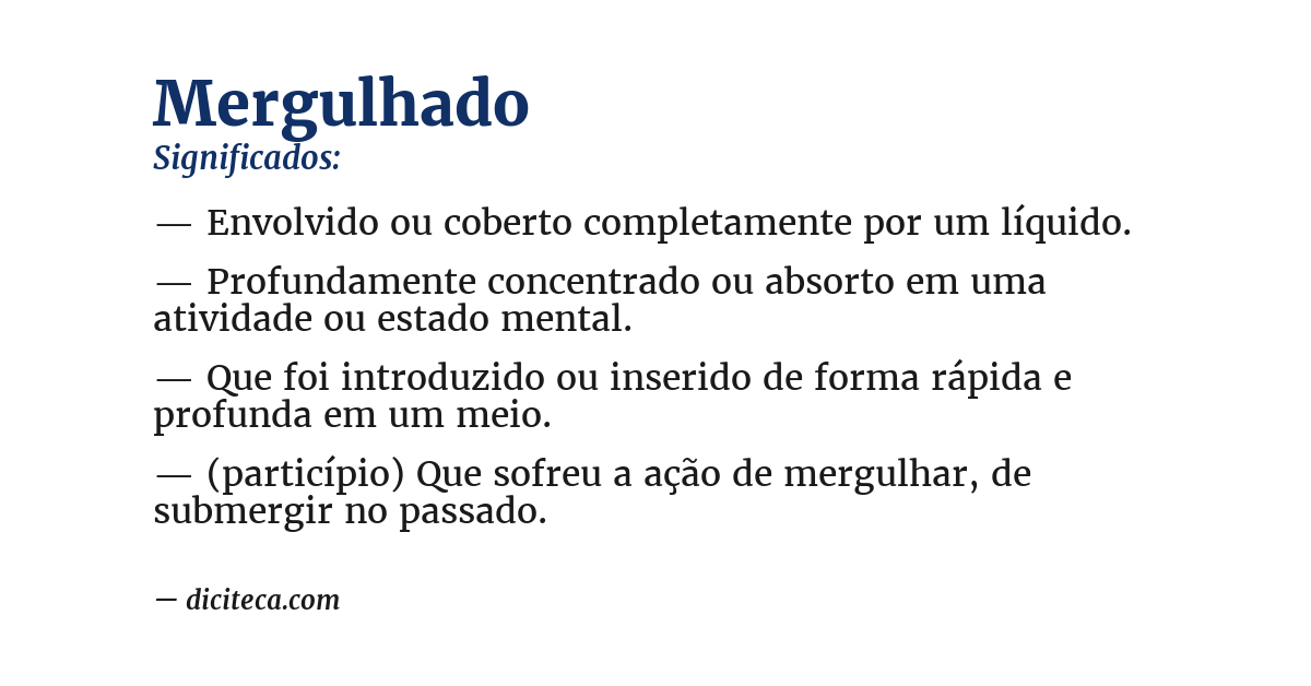 Significado de mergulhado