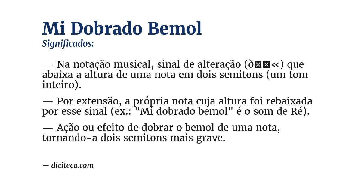 Significado de mi dobrado bemol