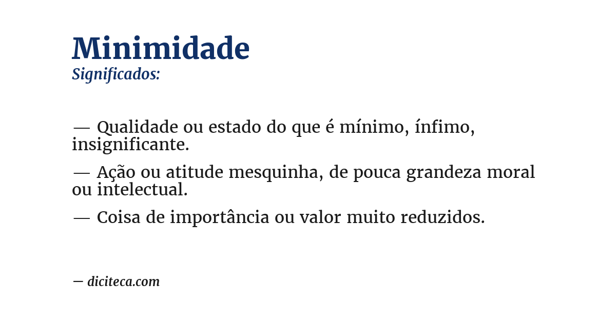 Significado de minimidade