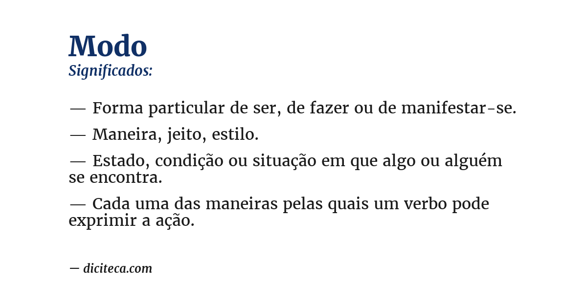 Significado de modo