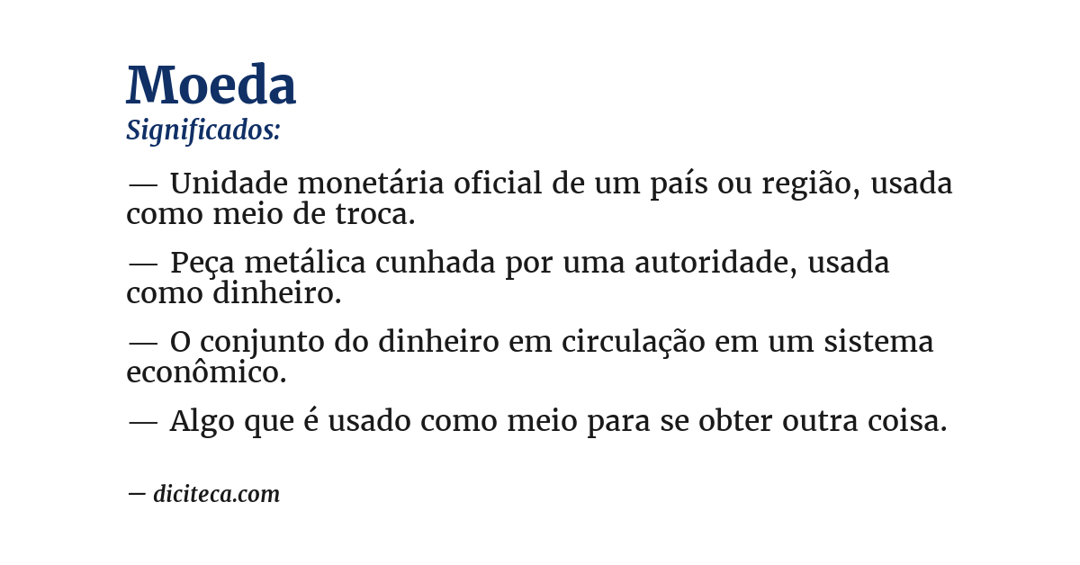 Significado de moeda