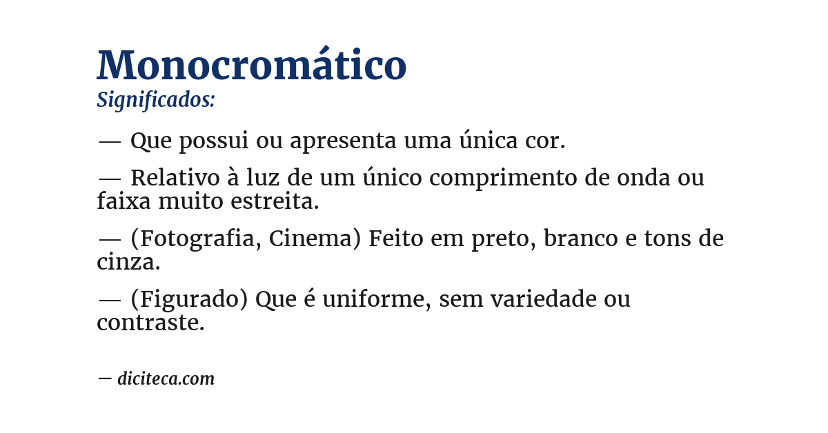 Significado de monocromático