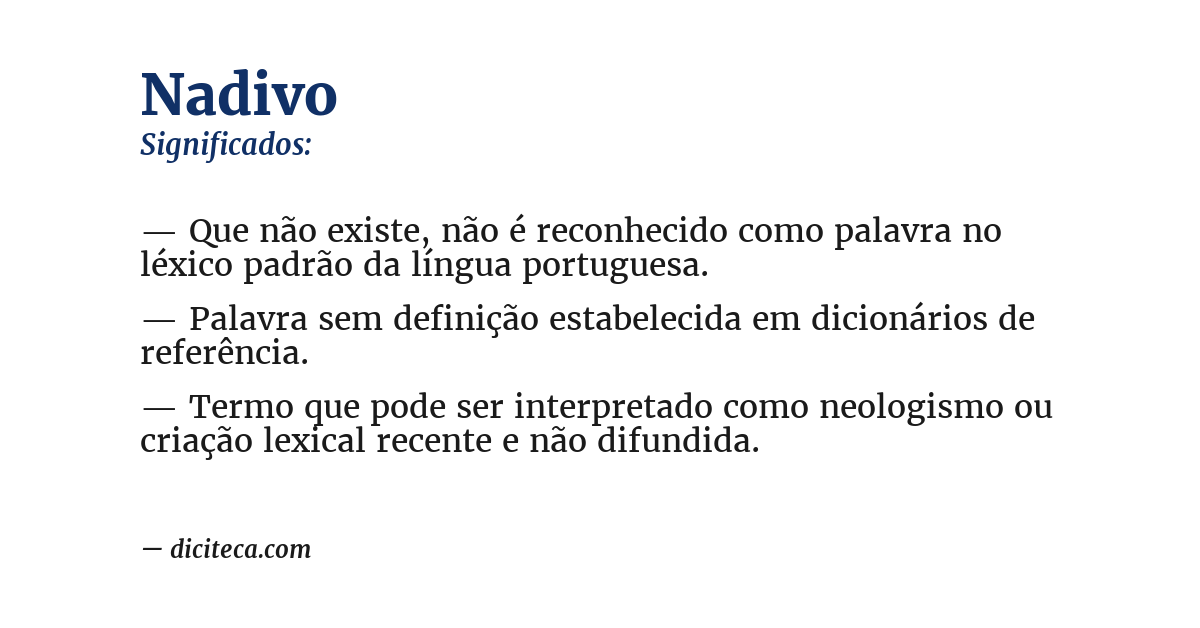 Significado de nadivo