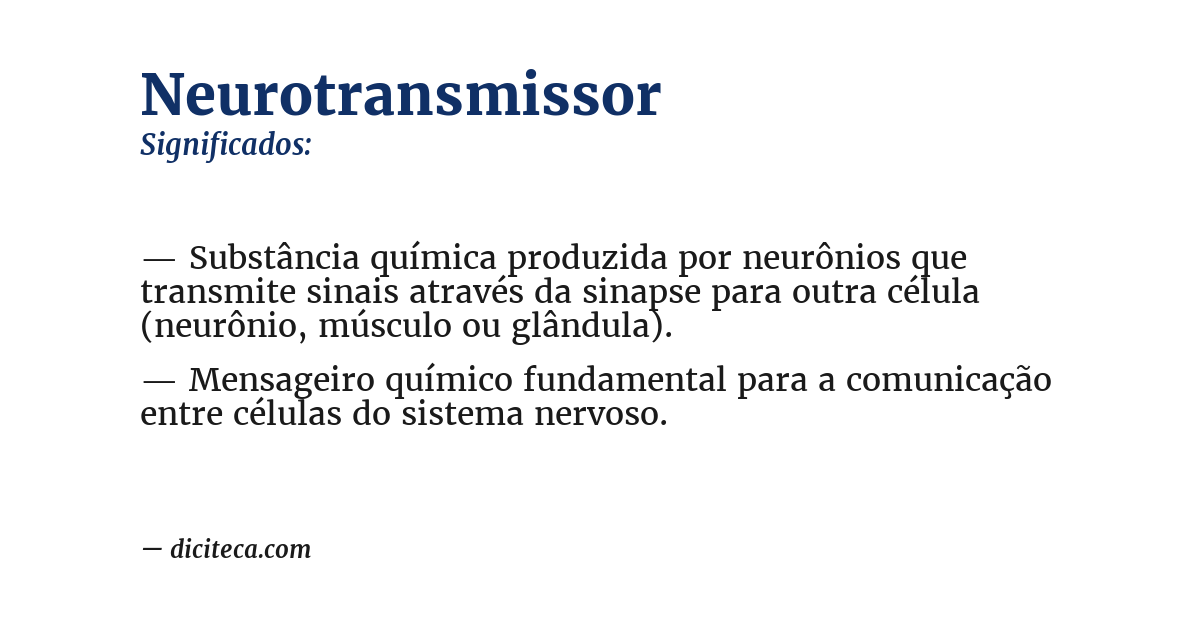 Significado de neurotransmissor