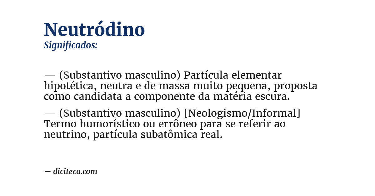 Significado de neutródino