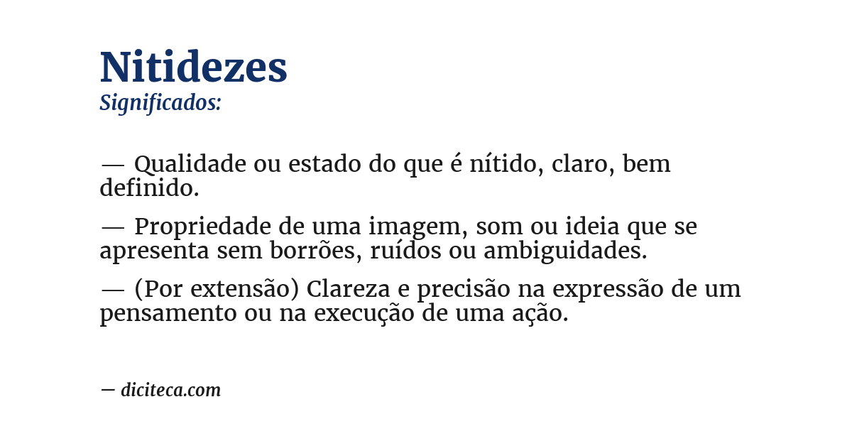 Significado de nitidezes