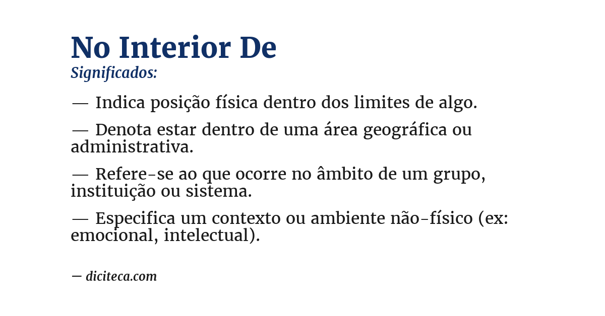 Significado de no interior de
