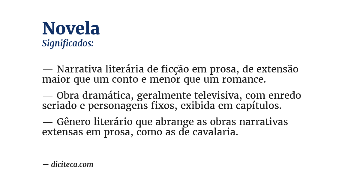 Significado de novela