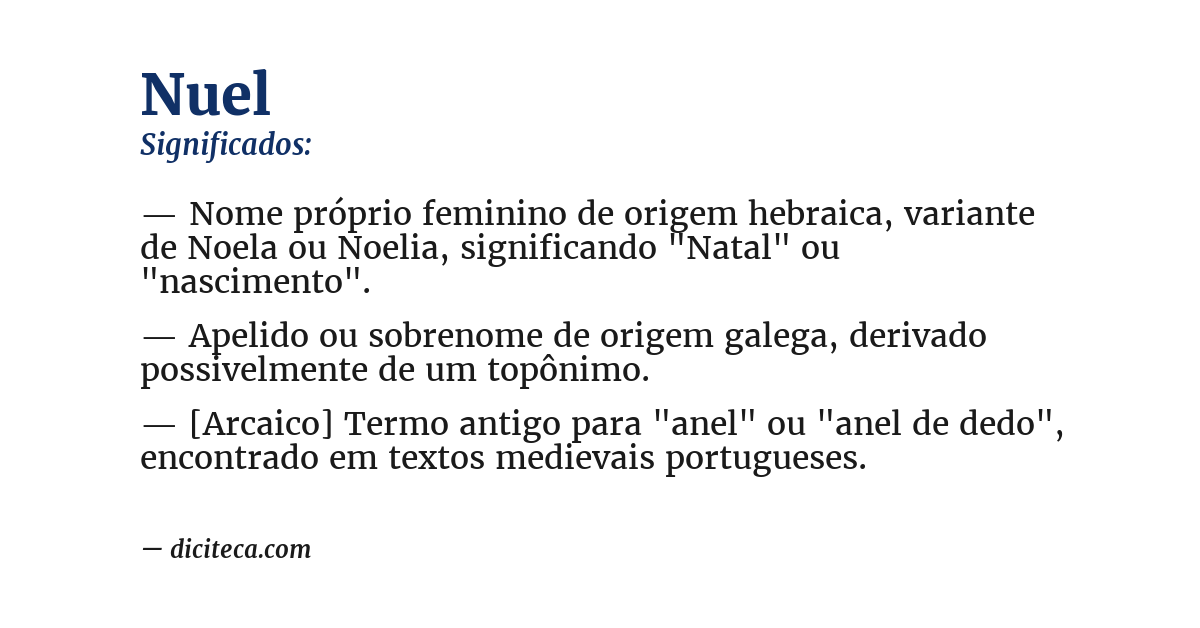 Significado de nuel