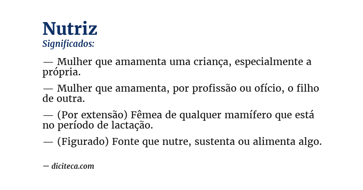Significado de nutriz