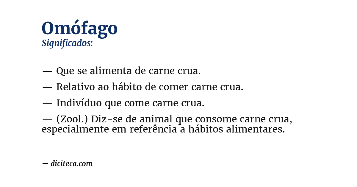 Significado de omófago