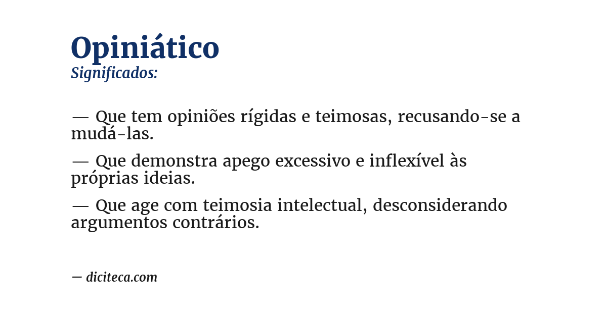 Significado de opiniático