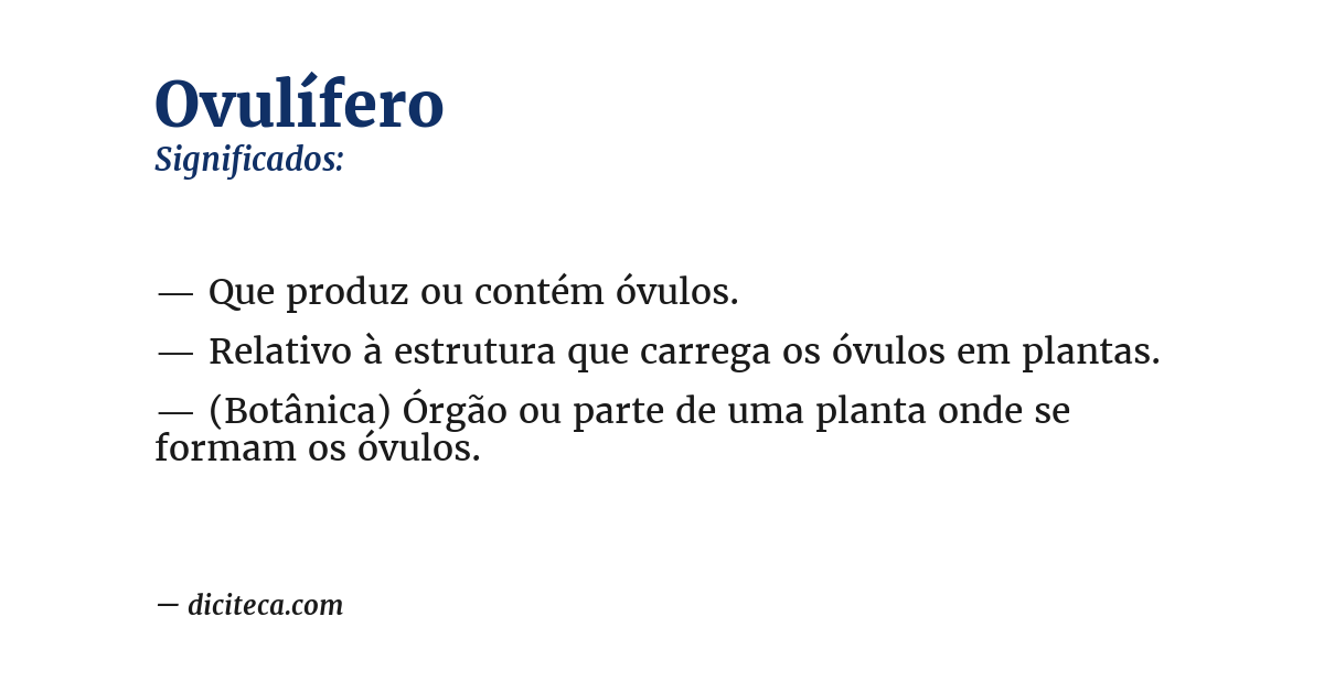 Significado de ovulífero