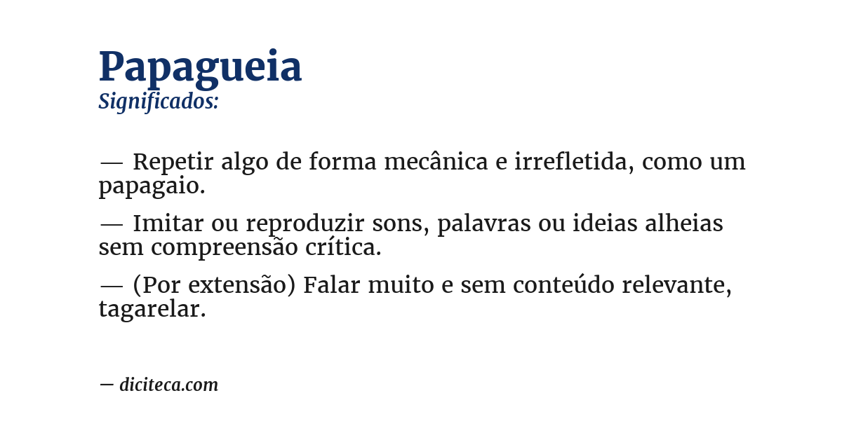 Significado de papagueia