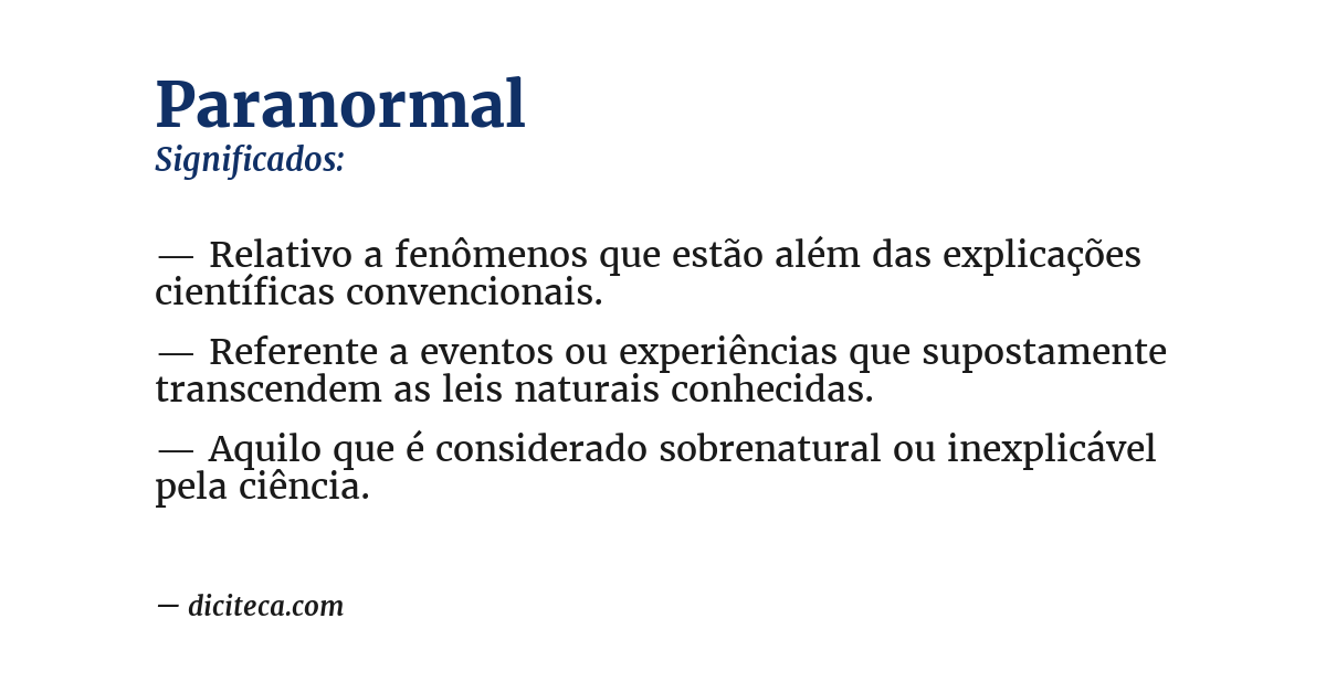 Significado de paranormal
