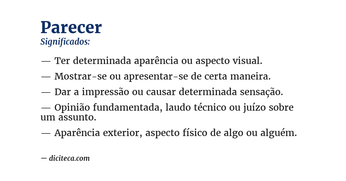 Significado de parecer