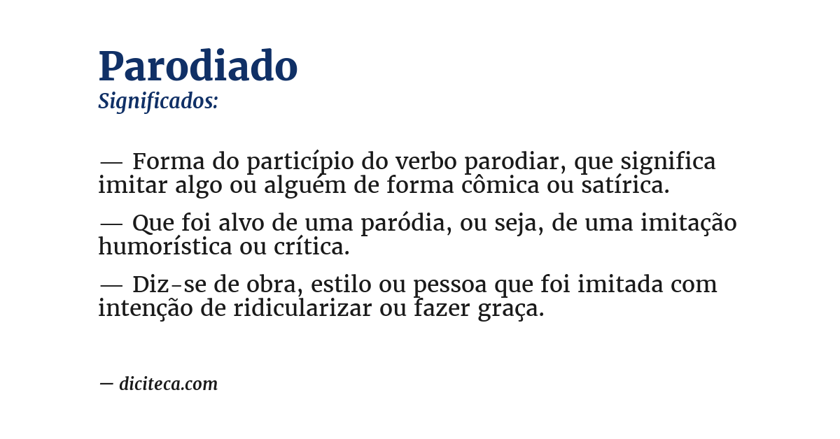 Significado de parodiado