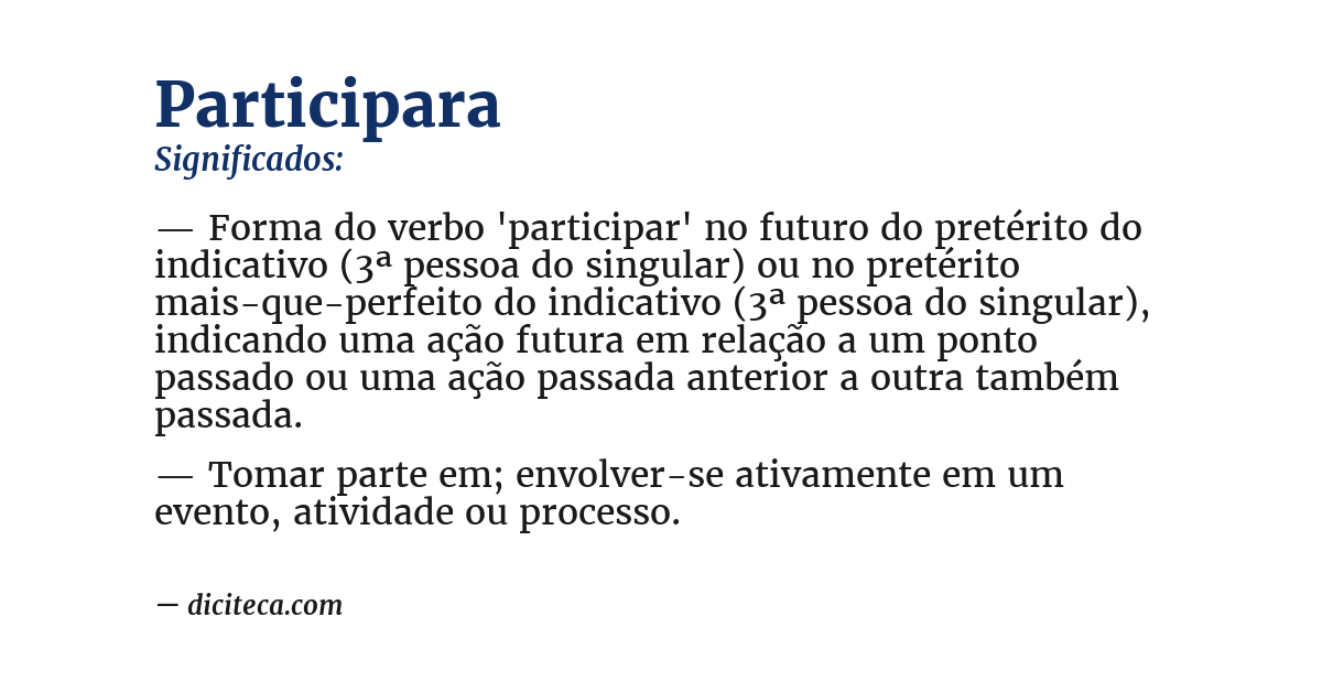 Significado de participara