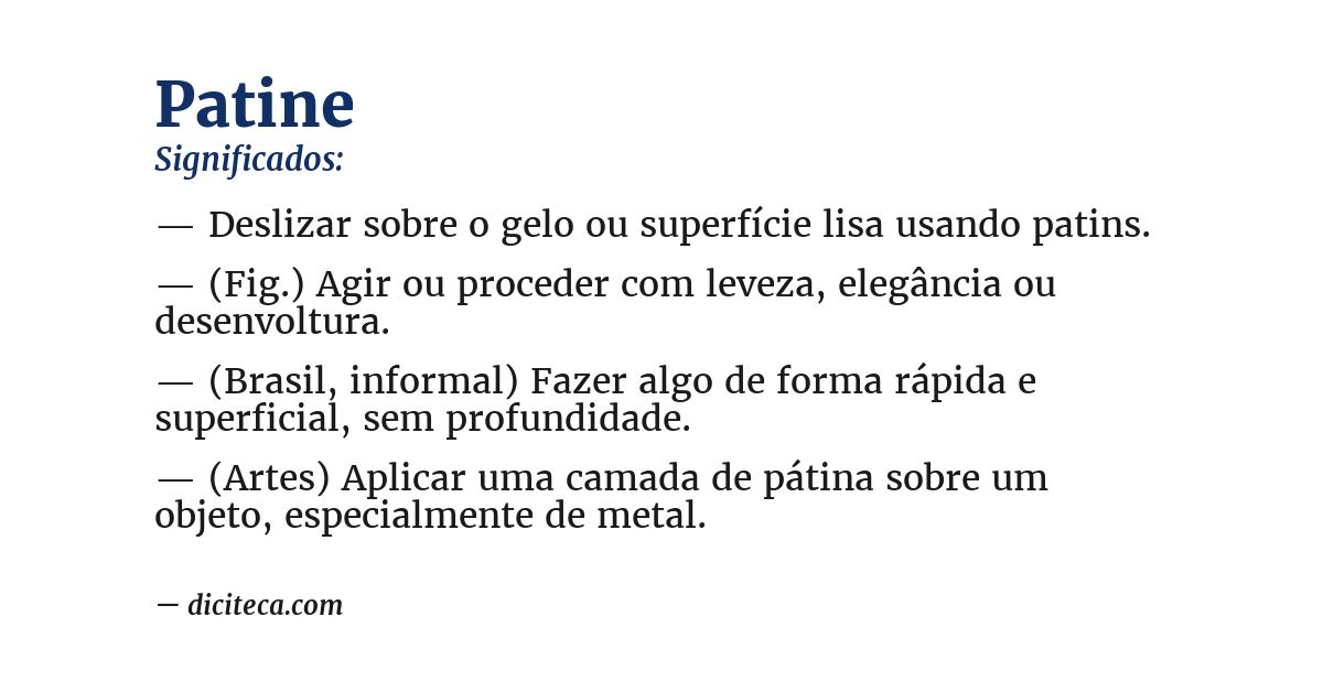 Significado de patine