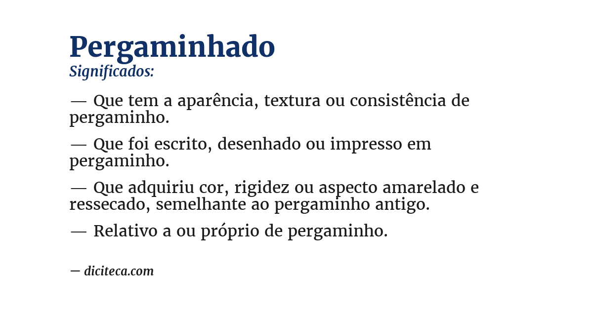 Significado de pergaminhado
